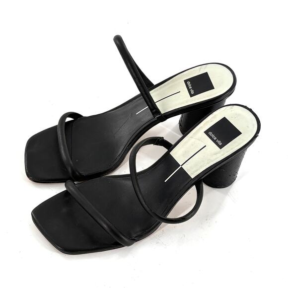 Dolce Vita Noles Heels 11 Black NWOT Sandals Mules Slip On 90s Y2K Leather - Picture 9 of 9